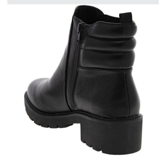 White Mountain Black Leather Ankle Booties - Picture 2 of 16